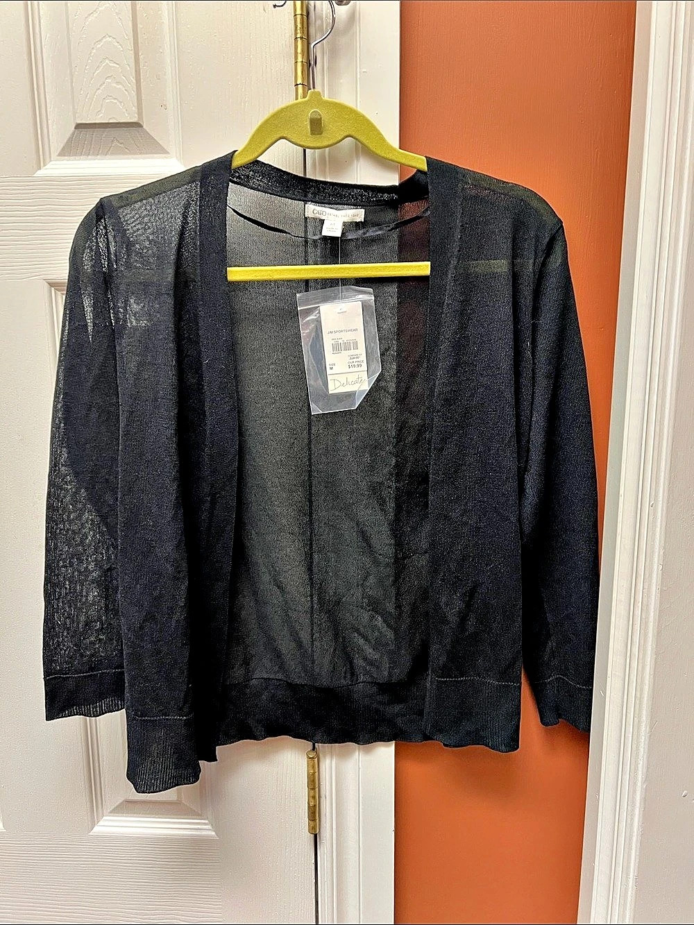 Cato J/Medium Sportswear Black Sheer Cardigan Sheer Cardigan Black Medium